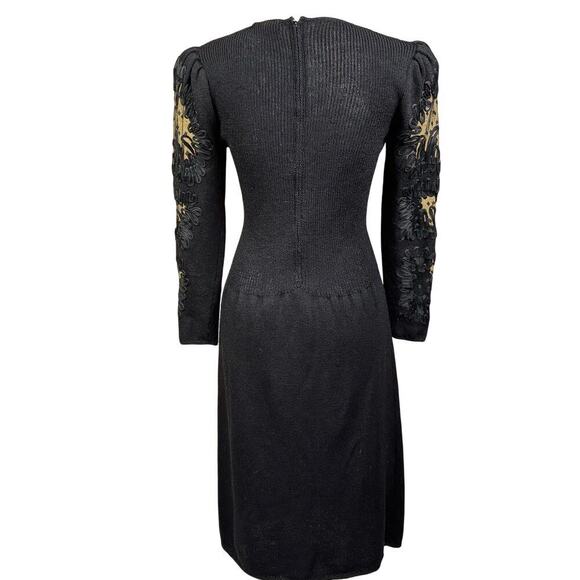 80s vintage Pat Sandler for Wellmore knit, lace illusion, Dynasty, Gothic, Glam - Picture 3 of 8